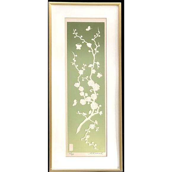 Rare Warren Woodward Framed Embossed Serigraph Floral Wall Art (set of 2) SIGNED - Picture 2 of 8